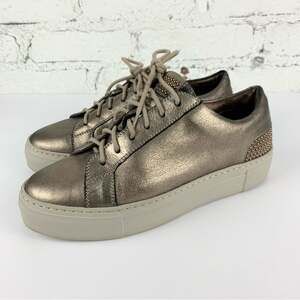 AGL The Girly Pearl Studded Metallic Laced Chunky Platform Sneakers 38